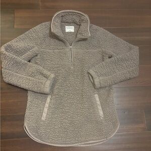 Abercrombie & Fitch Soft Collection Sherpa Gray Fleece Jacket Size M